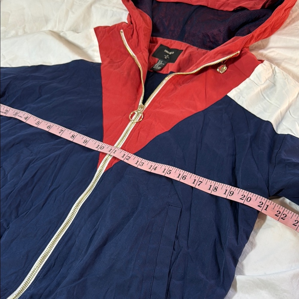 Forever 21 Navy With Red and White Full-zip Windbreaker Jacket Size Medium - Picture 4 of 10